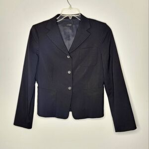 J. CREW Size S ? Cotton Nylon Black 3 Button & 3 Pocket Cropped Blazer  Lapel